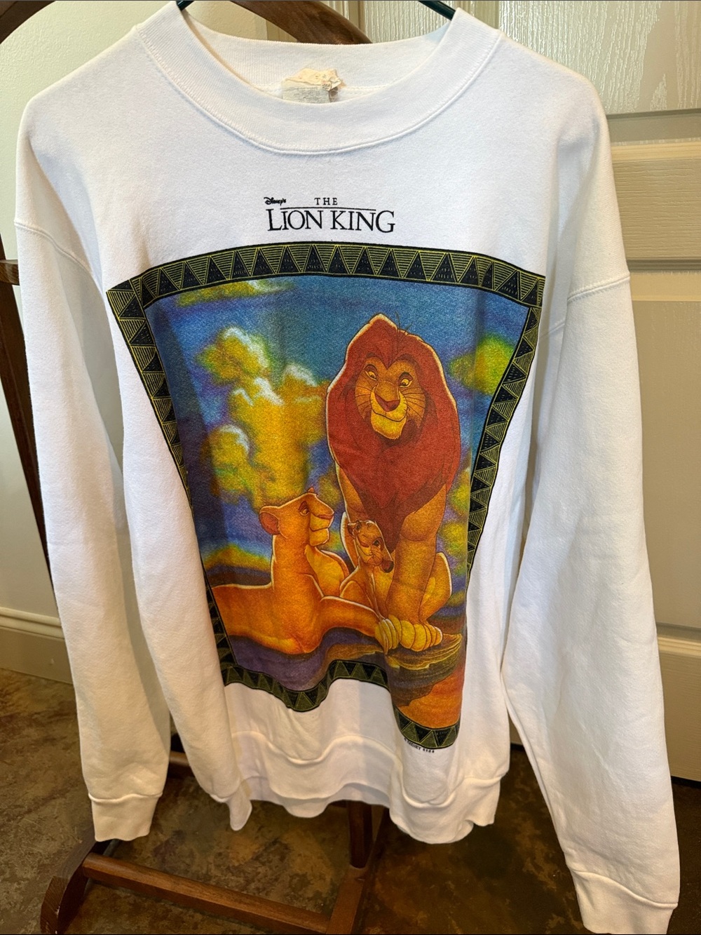 Disney Lion King White Sweatshirt with Multicolor Graphic